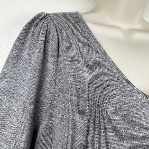 NEW Talbots Soft Merino V-Neck Sweater Dress Long Sleeve Gray Size 1X Classic - Picture 4 of 13